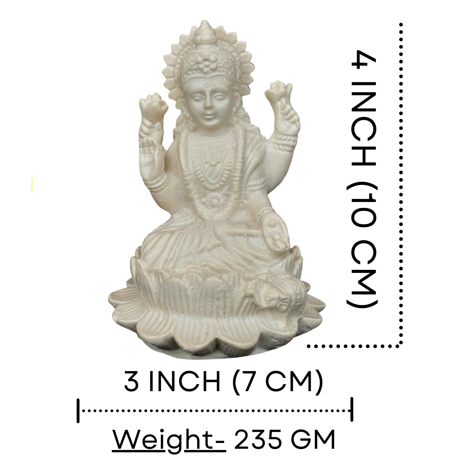 Salvus App Solutions Elegant Marble Dust God Laxmi-Ganesha Statue - Divine Blessings And Auspicious Dcor (White_3X4 Inch)